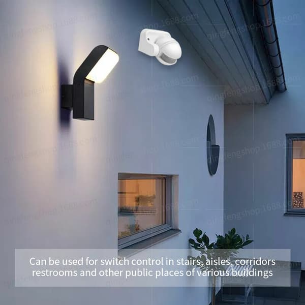 Udendørslampe med bevægelsessensor, ledningsfri lampe, sort