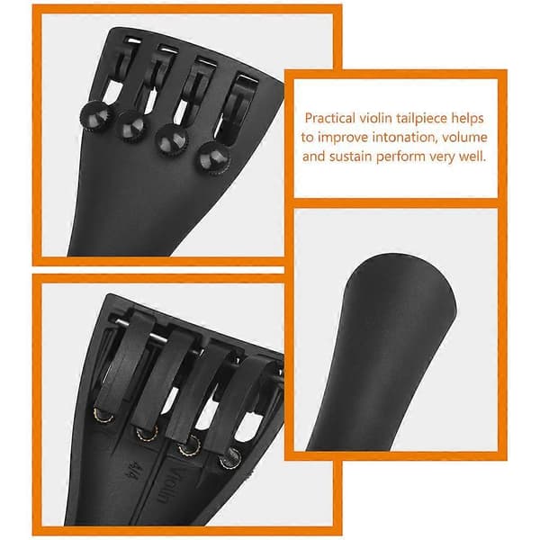 Violin Tailpiece Violin Bridge Part 4 Strings Violin Adjuster Replacement for 4/4 Violin