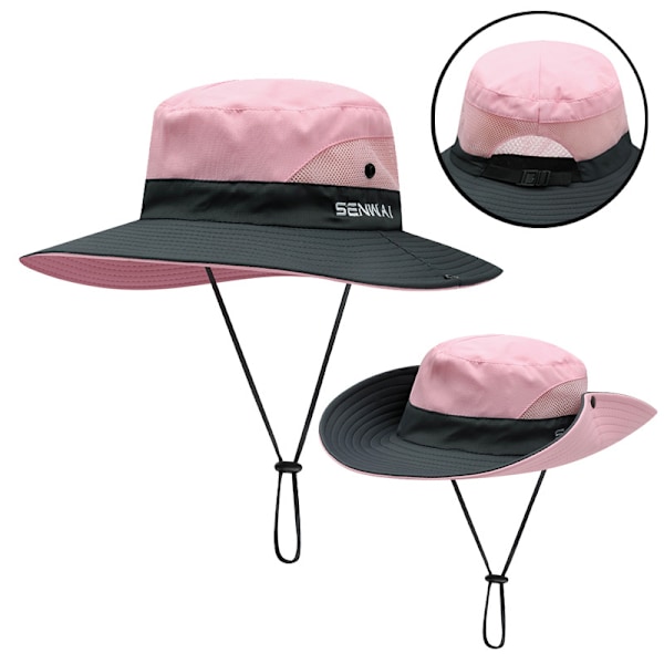 Förälder-barn utomhus vandring och fiske solhatt Pink [Adult]