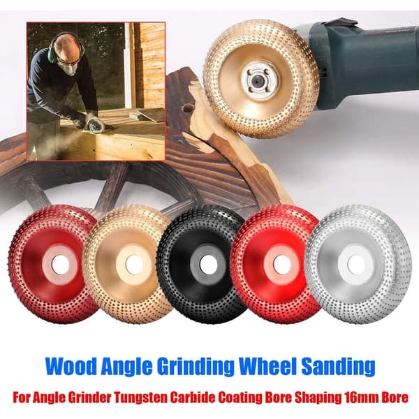 Wood Angle Grinding Tool for Angle Grinder Carbide Coating Drill Forming 16mm Bore (Burgundy)