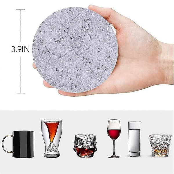12 huopalasinalustaa - vaaleanharmaa pyöreä vaaleanharmaa Light gray