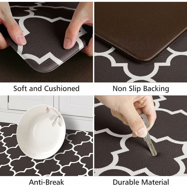 Kitchen Mat [2-Pack] Cushioned Anti-Fatigue Kitchen Mat, Waterproof and Non-Slip Ergonomic Foam, Dark Grey