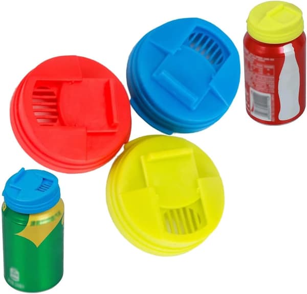 6 pcs Easy-Open Can Lids, Coca-Cola Leak-Proof Lids, Snap Spill Lids, PE
