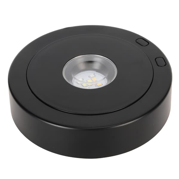 LED Roterende Displaybase Sort 360 Grader 80s Cirkel Batteri Eller USB Strøm Pladespiller Displaystativ til Krystaller Glas