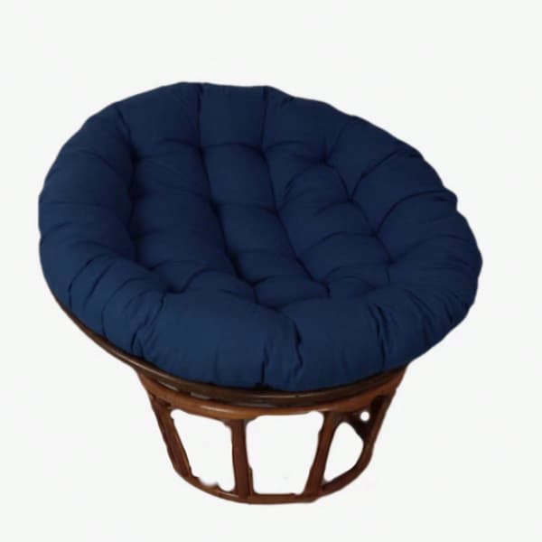 Round Tufted Cushions, Thick Solid Color for Chair, Floor & Garden Seating Navy blue Navy blue 60*60cm