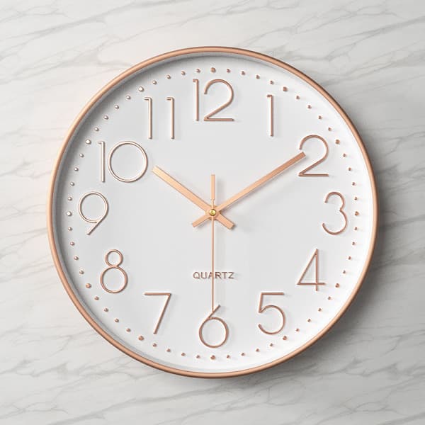 White Wall Clock Radio Controlled Automatic Time Change White Wall, A