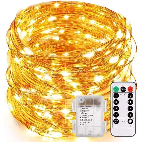 Batteridrivna ljusslingor, ECOWHO 10,5M 100 LED varmvit batteridriven