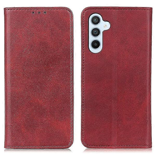 Compatible with Samsung Galaxy A17 Split Leather Flip Wallet Case CJY Red Red
