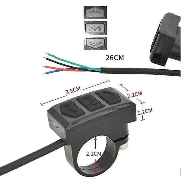 Elektrisk sykkel strømbryter kontrollknapp styrefeste delt måler strømbryter knapp for LCD måler E-B.