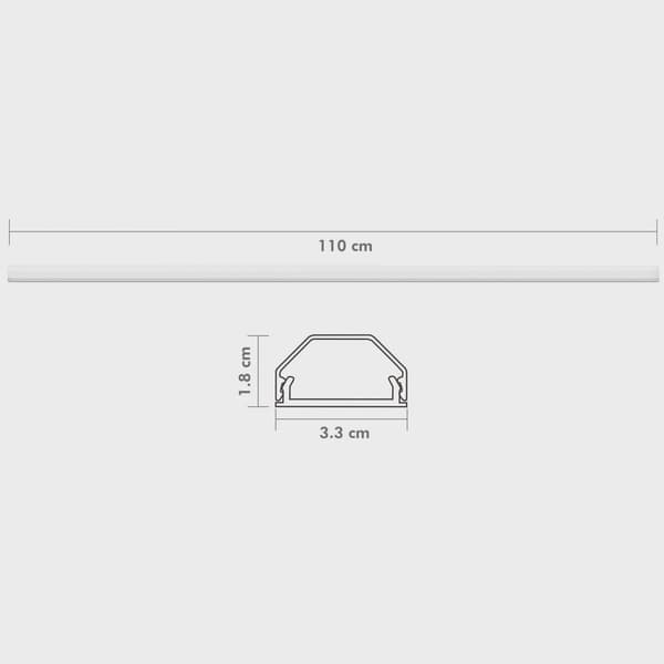 Aluminum Cable Duct, 110 cm, Wall Mountable