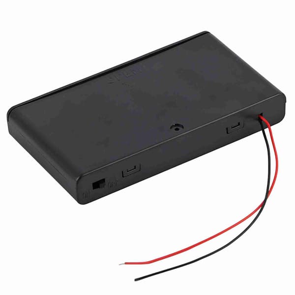 Portable AA Battery Holder Storage Box with Lid and Switch
