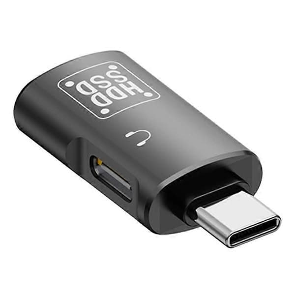 JS-109 Type-C OTG-adapter til digitale headsets og U-disk, USB-C til Type-C/USB 3.0-konverter - Sort