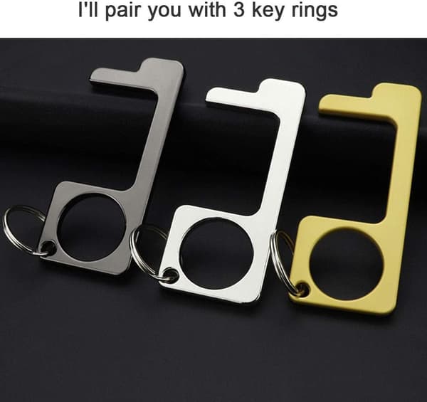 3 Pieces (Silver+Black+Gold) Contactless Key, Touch-free