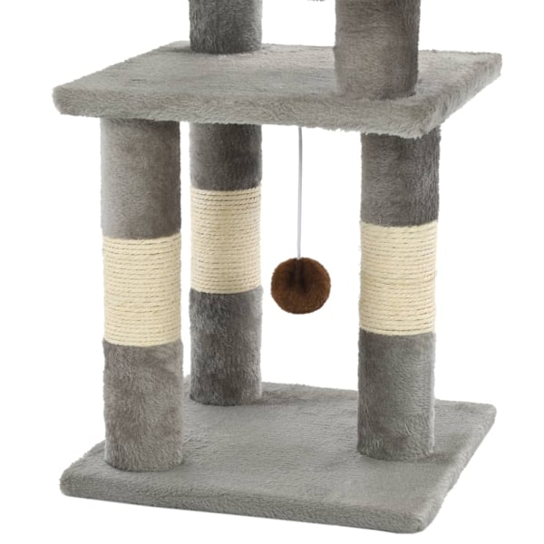 vidaXL Klösträd för katter med sisalklädda stolpar 65 cm grå Grey grå
