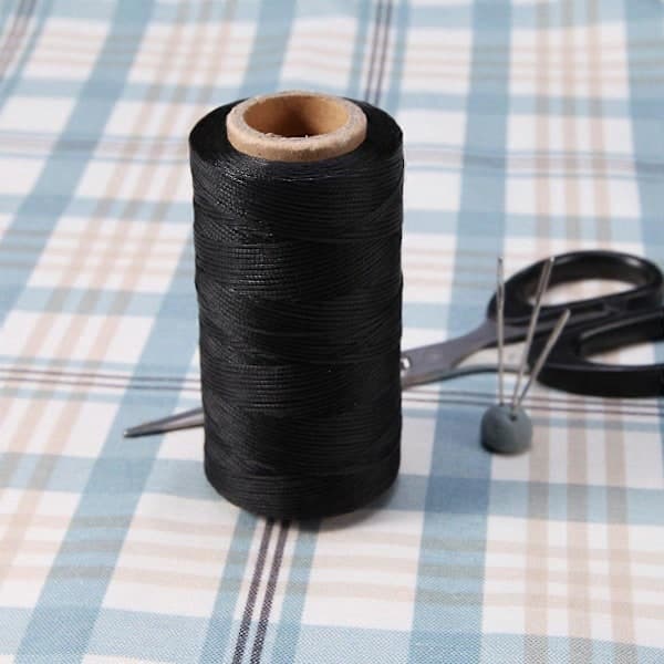 Flat vokset trådrull 260M lær lær DIY DIY svart