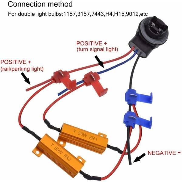 4 stk LED lastmotstand 50W 8 ohm for frontlykter tåkelys blinklys fikser hyperblinking