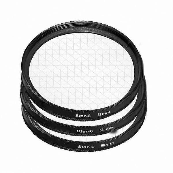 Multi-Point stjerneeffektfilter til DSLR-kameraer, 49 mm til 77 mm gevindstørrelse