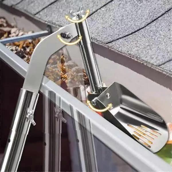 Gutter Scoop Leaf Cleaning Spoon Stainless Steel Cleaner Silver Silver