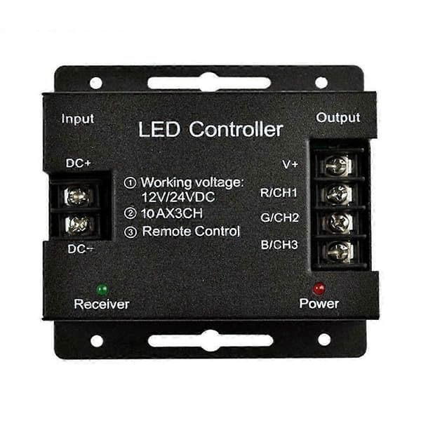 LED RF Remote Control RGB Controller for RGB Strip, 10A/Channel, DC12V/24V, Touch Panel Dimmer, Max 20m