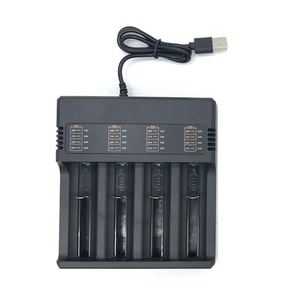 4-roms Smart 18650 Lader Litiumbatterilader Universell USB Batterilader Smart Lader for Oppladbart Batteri