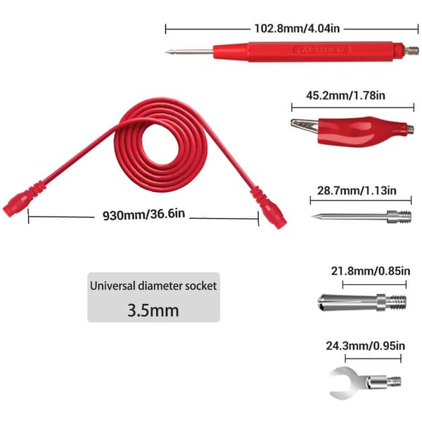 16-delt testledningssett for multimeter, testprobeutskifting, testledninger, prober for digitale multimodklemmer for U-formede krokodilleklemmer