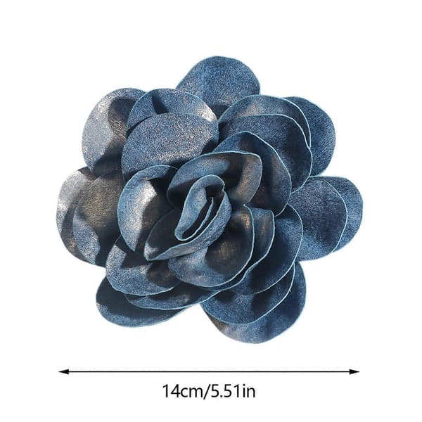 Elegant Kamelia Blomsterbroche Alsidig Modeaccessory til Kvinder Kjole Kostume Unik Kamelia Blå Blue