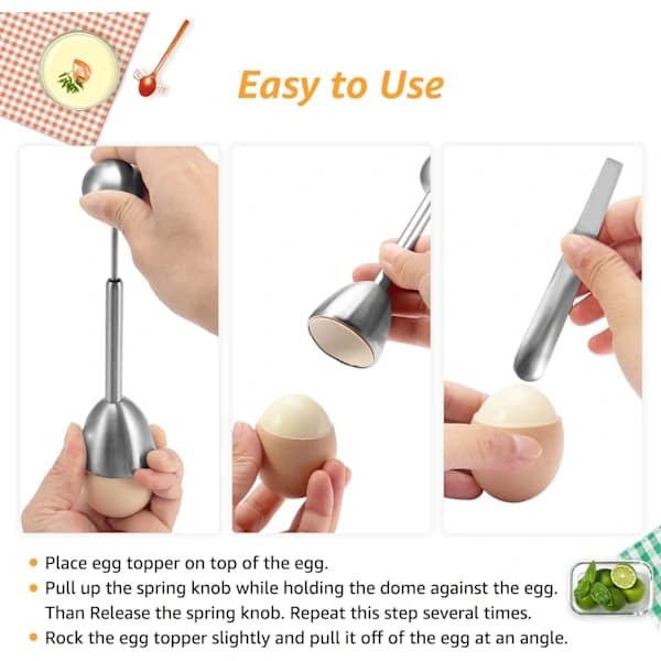 Eggkutter i rustfritt stål, eggverktøy, eggåpner, skallfjerner, A