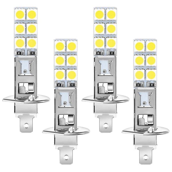 4 stk H1 6000k Superhvit 80w LED Frontlyssett Tåkelys Kjøring