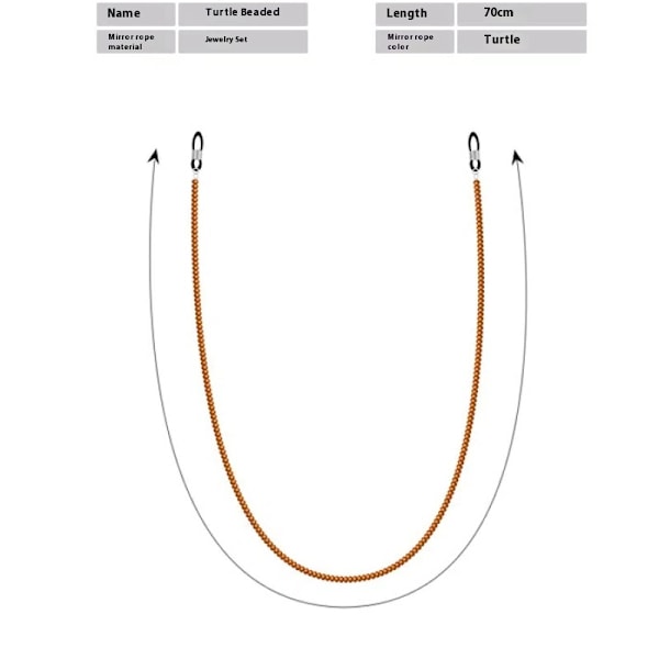 9 ravfargede BRILLERKJEDER, BRILLEHOLDER, SOLBRILLESTROPP for å henge brillene dine （75 cm lang）