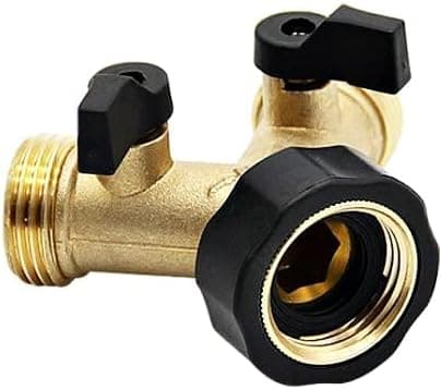 Brass Y-splitter, two-way connection for washing machine hose 3/4\"