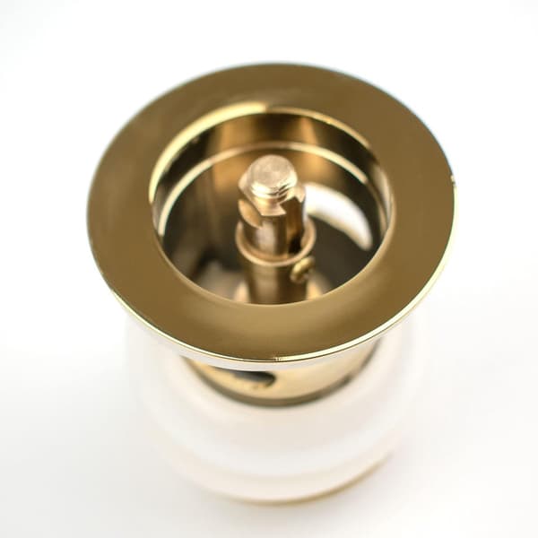 Replacement Basin Waste with Gold Slotted | Premium Brass Hinged Basin Plug | Standard G 1 1/4\" BSP Connection | 1 pc.