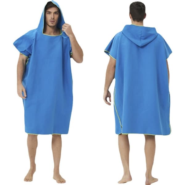 Sort Surf Poncho til Kvinder og Mænd – Badehåndklæde Poncho, Strandponcho –