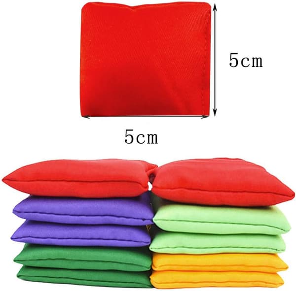 Färgglada nylonbönpåsar för Cornhole-kastspel (2 \" x 2 \" Blandade färger) 10-pack