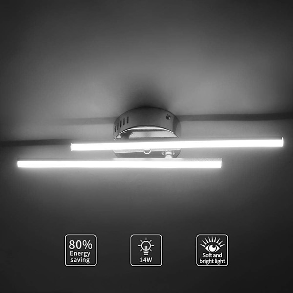 LED-loftslampe, 14W moderne parallelle stribedesign loftlampe