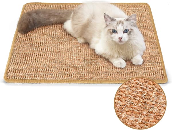 Cat Scratch Mat, 60x40 cm Natural Sisal Scratch Mat, Horizontal Scratch Board for Cats, Protects Furniture and Sofas