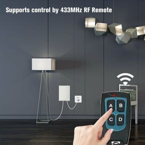12V 4-Channel DC Controller - 4-Button 433MHz Remote Control - Momentary, Toggle, and Latching Modes - Up to 16 Connected Devices - AK-FS04A