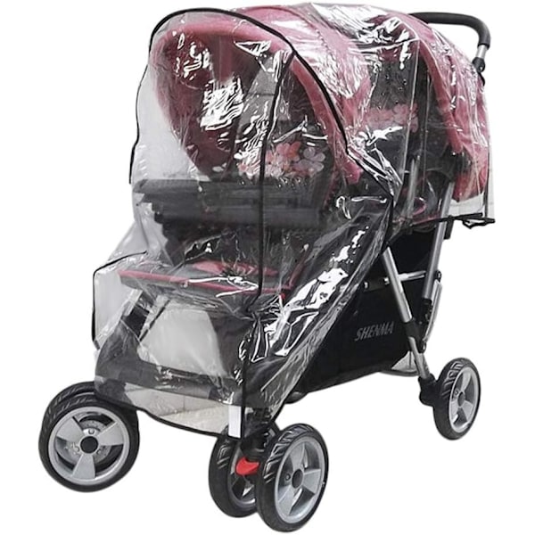 Regnskydd för Universal Dubbelbarnvagn Transparent Regnskydd Anti-Regnskydd/Regn- och Vindskydd Vattentätt Skydd för Baby