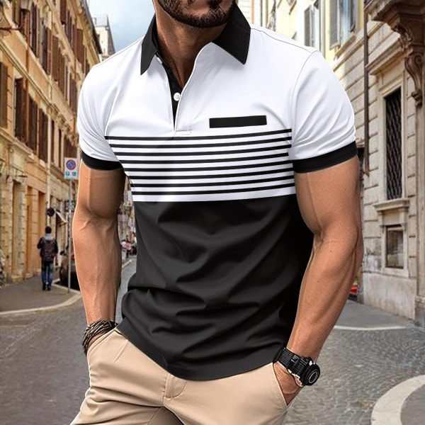 Konepestävä, kulutusta kestävä, erittäin joustava miesten casual -ajan POLO-paita valkoinen-XL
