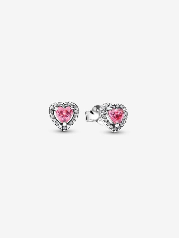 Elevated Rosa Hjärta Øredobber - Sterlingsølv