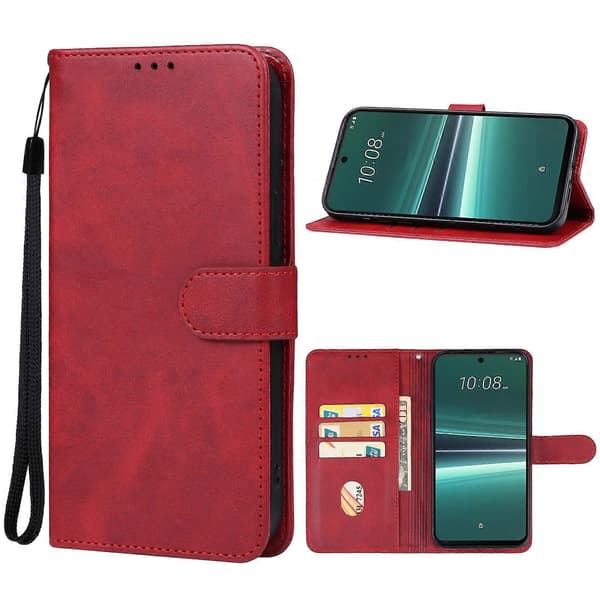 Læder telefoncover til HTC U24 Pro [DB] Rød Red