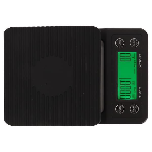 Coffee Scale with Timer, Multiple Units, 0.1g Accuracy, Portable Electronic Scale with Insulation Pad for Kitchen Outdoor Black 5KG/11.0lb