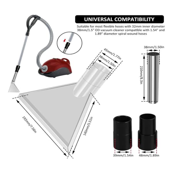 Vacuum Cleaner Extractor Attachment, Vacuum Cleaner Brush Head Extractor Nozzle with 4 Connectors Unbreakable Carpet Cleaning A