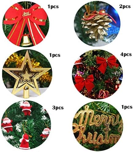 Artificial Christmas Tree Small Pre-Decorated Mini Christmas Tree with Decorations 45cm for Festive Home Decor