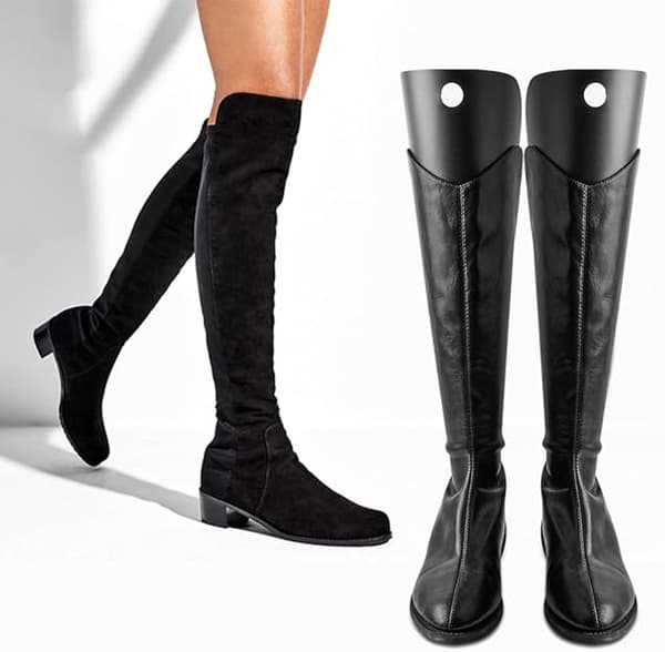 Boot Shapers, Reusable PVC Inserts, Keep Tall Boots and Ankle Boots Upright, Wardrobe Storage, 8-Pack, Black, 35.2 cm