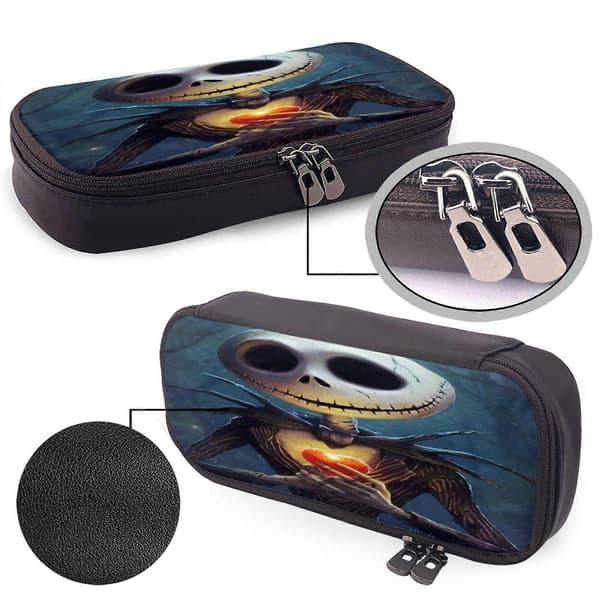 r503 The Nightmare Before Christmas Pencil Case Trendy PU Leather Case for School & Work Essentials x503