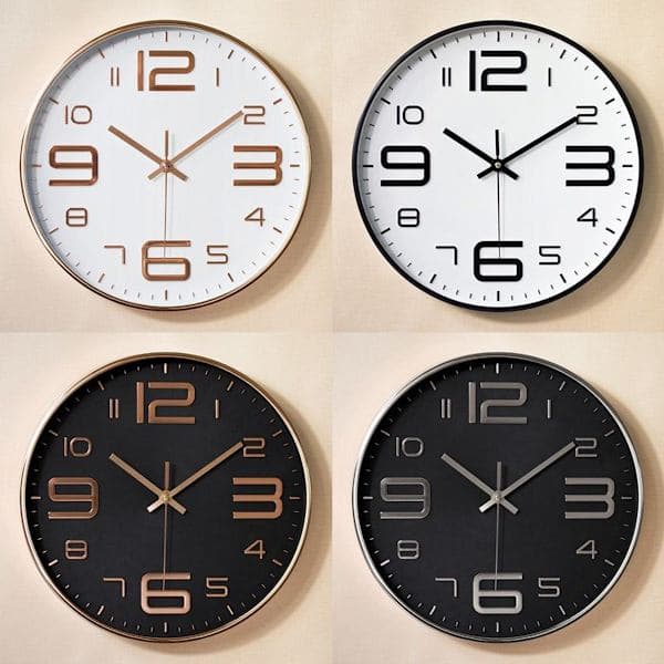 30 cm Wall Clock - Silent, Easy-to-Read Numbers - Suitable for Office, Living Room