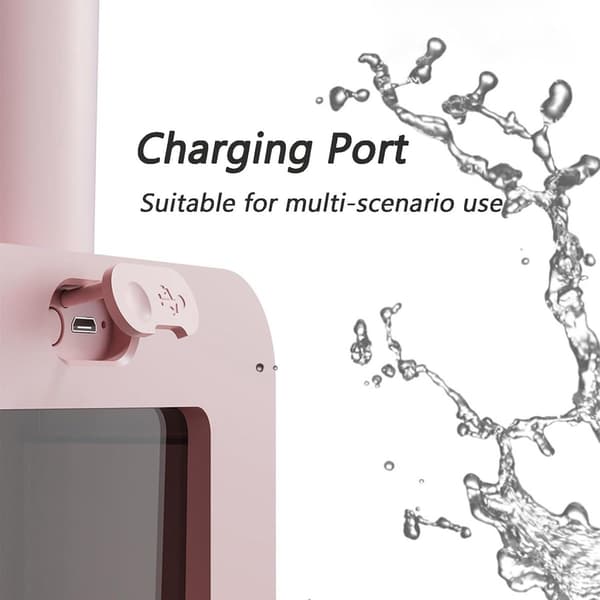 Pink Automatic Sensor Soap Dispenser - Foaming, Touchless, Warm Lighting, Cartoon Pet, Waterproof