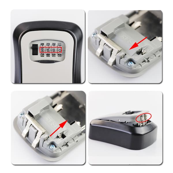 Small Key Box with Password Code for Outdoor Wall Mount Metal Door