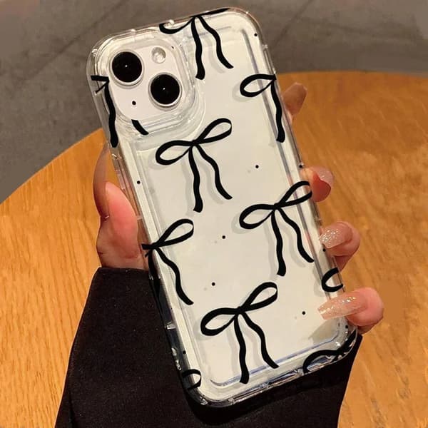 Søt rosa hjerte med sløyfe-telefondeksel til iPhone 17 16 15 14 13 12 11 Pro Max til iPhone 16 Plus til iPhone 16 Plus For iPhone 16 Plus T7765 For iPhone 16 Plus T7765