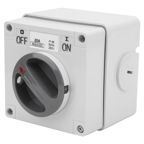 Outdoor Waterproof Switch Socket Dustproof Insulation Rotary On/Off Buttons and Indicators 250V (2P20A)
